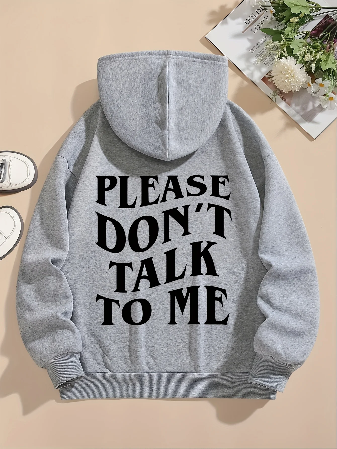 Women'S Casual -Lined Hoodie with Bold "PLEASE DON'T TALK to ME" Letter Print - Cozy Drawstring Hooded
Women'S Casual -Lined Hoodie with Bold "PLEASE DON'T TALK to ME" Letter Print - Cozy Drawstring Hooded