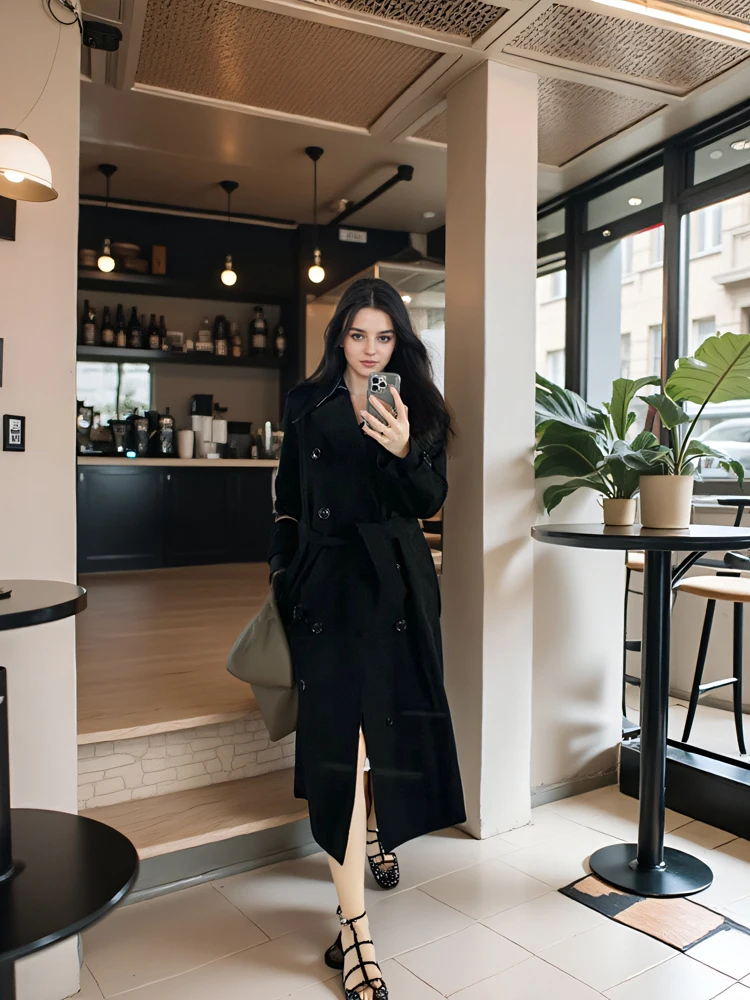 Women's Long Westminster Over-Knee Coat Autumn New Style 2025 British Style Double-Breasted Pure Color Coat Cotton Blend
Women's Long Westminster Over-Knee Coat Autumn New Style 2025 British Style Double-Breasted Pure Color Coat Cotton Blend