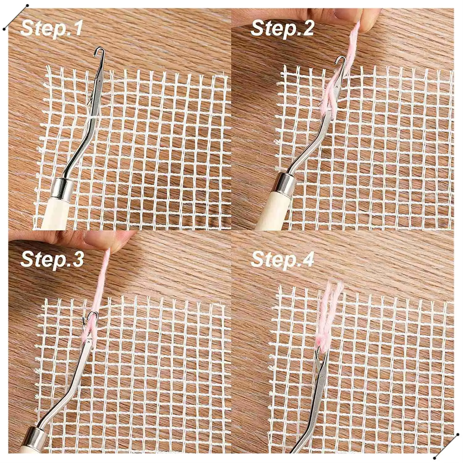 2Pcs Blank Rug Hooking Mesh Latch Hook Canvas Kit With 2 Pcs Wooden Bent Crochets For DIY Rug Tapestry (19X19 Inch)
2Pcs Blank Rug Hooking Mesh Latch Hook Canvas Kit With 2 Pcs Wooden Bent Crochets For DIY Rug Tapestry (19X19 Inch)