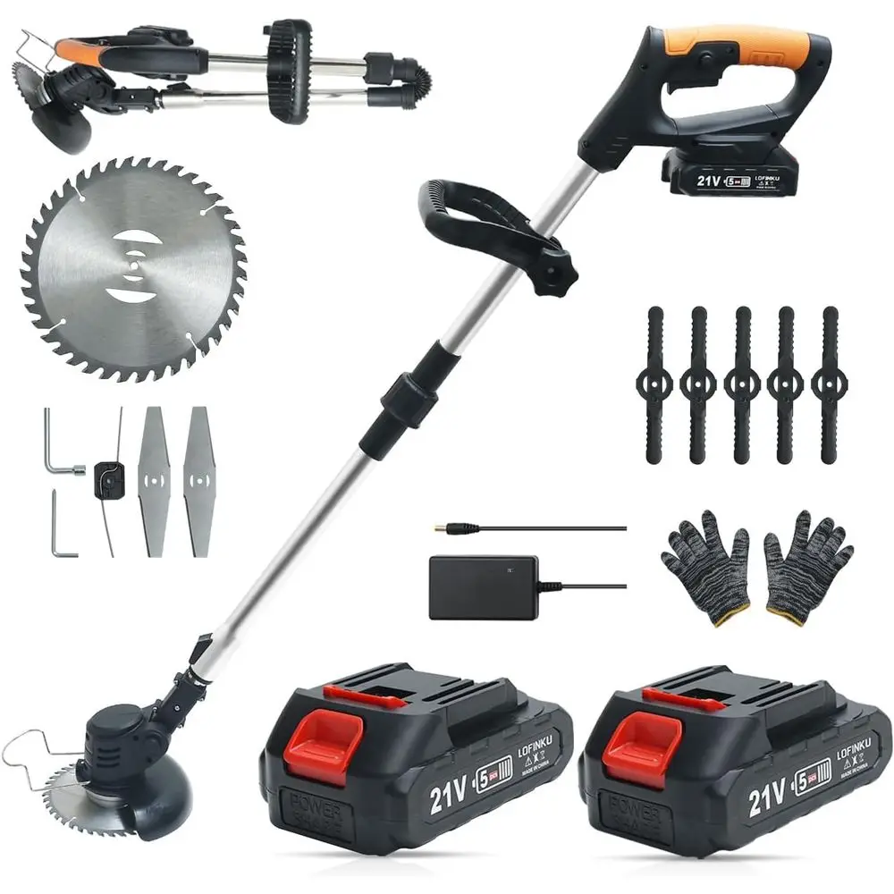 CordlWeed Wacker,Electric Weed Eater,2 atteries,Grass Trimmer Cordl,lack-A
CordlWeed Wacker,Electric Weed Eater,2 atteries,Grass Trimmer Cordl,lack-A