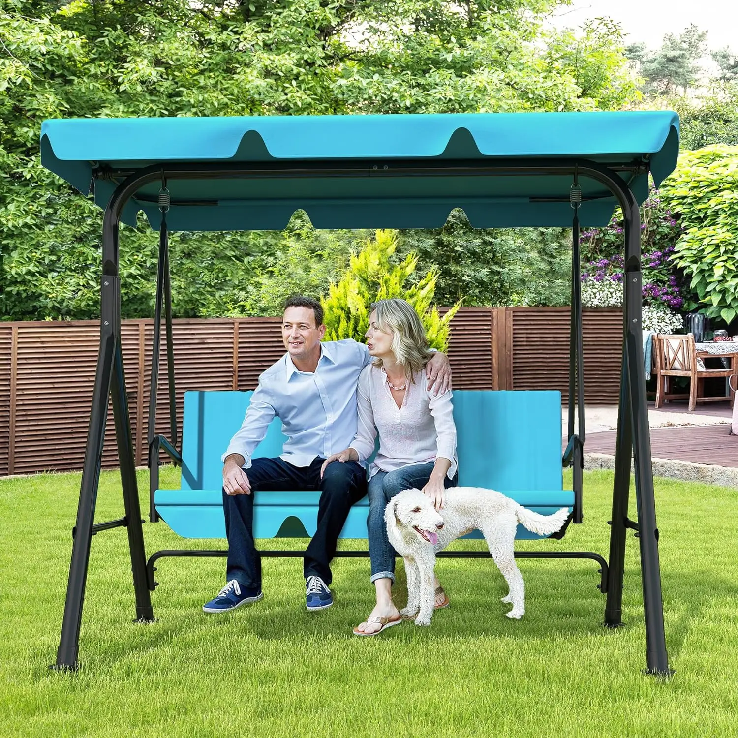 3-Seat Patio Swing Chair With Adjustable Canopy Durable Steel Frame For Outdoor Garden Poolside, Customized
3-Seat Patio Swing Chair With Adjustable Canopy Durable Steel Frame For Outdoor Garden Poolside, Customized