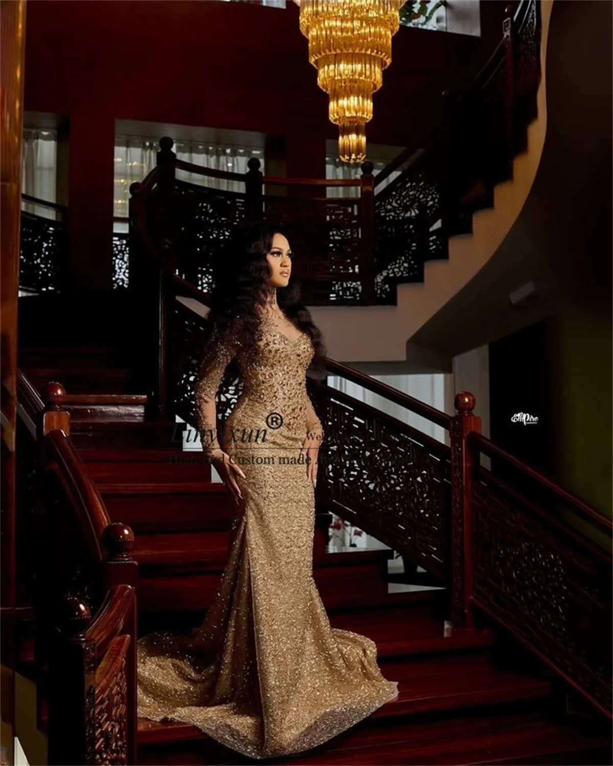 African maxi Beaded Prom Dresses With Appliques Lace robes de soirée Customized African Arabic Long Mermaid Evening Party Gown
African maxi Beaded Prom Dresses With Appliques Lace robes de soirée Customized African Arabic Long Mermaid Evening Party Gown