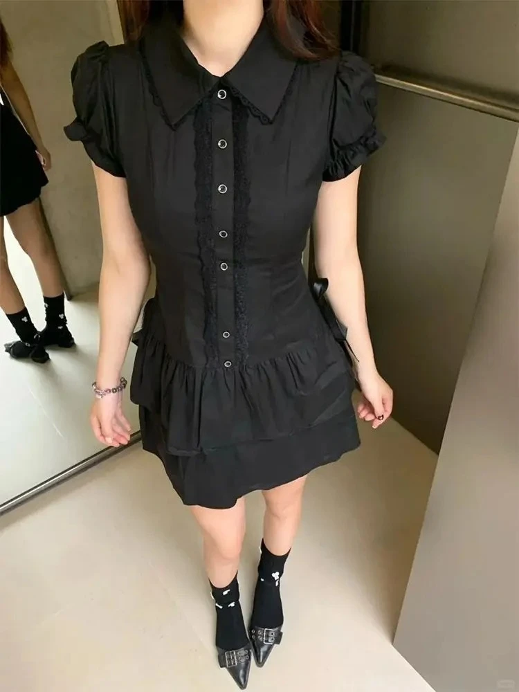Gothic Black Mini Dress Women Evening Party Clothing 2000s American Vintage Y2k Mini Dress Korean Fashion Japanese Harajuku
Gothic Black Mini Dress Women Evening Party Clothing 2000s American Vintage Y2k Mini Dress Korean Fashion Japanese Harajuku