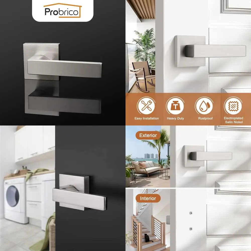 10-Pack Satin Nickel Dummy Lever Door Handles for Non-Locking Doors and Closets, Easy Install, Single Side Pull
10-Pack Satin Nickel Dummy Lever Door Handles for Non-Locking Doors and Closets, Easy Install, Single Side Pull