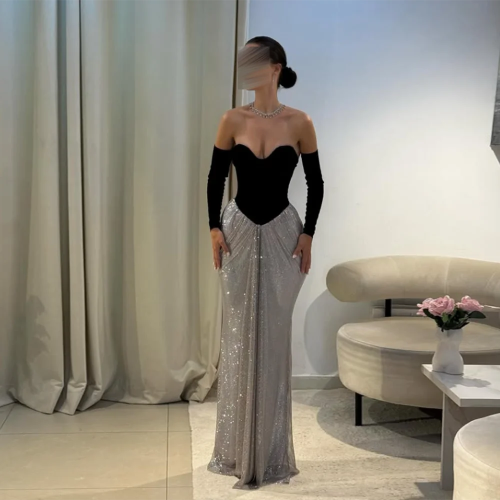 Customized Strapless Evening Dresses Glitter Backless Floor-Length rhinestone mermaid Prom Gown exquisite birthday party Dress
Customized Strapless Evening Dresses Glitter Backless Floor-Length rhinestone mermaid Prom Gown exquisite birthday party Dress