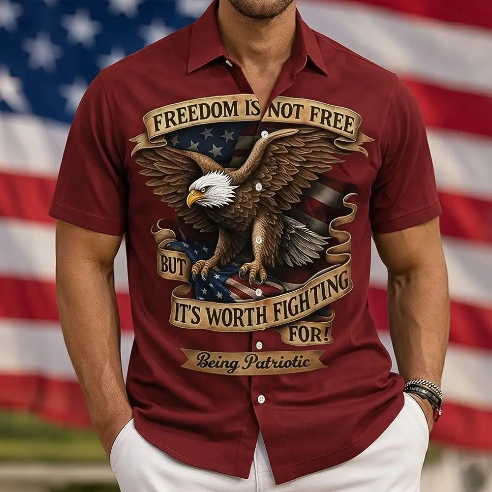 Men's Eagle Freedom America's 250th Anniversary Shirt Button Up Shirt Short Sleeve Patriotic Outdoor Holiday Summer Spring shirt
Men's Eagle Freedom America's 250th Anniversary Shirt Button Up Shirt Short Sleeve Patriotic Outdoor Holiday Summer Spring shirt