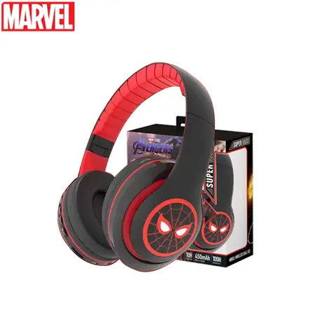 New iron Man Bluetooth Headphones Over-Ear Wireless Stereo Earphones Cartoon Spiderman Iron Man Captain Headset with Mic