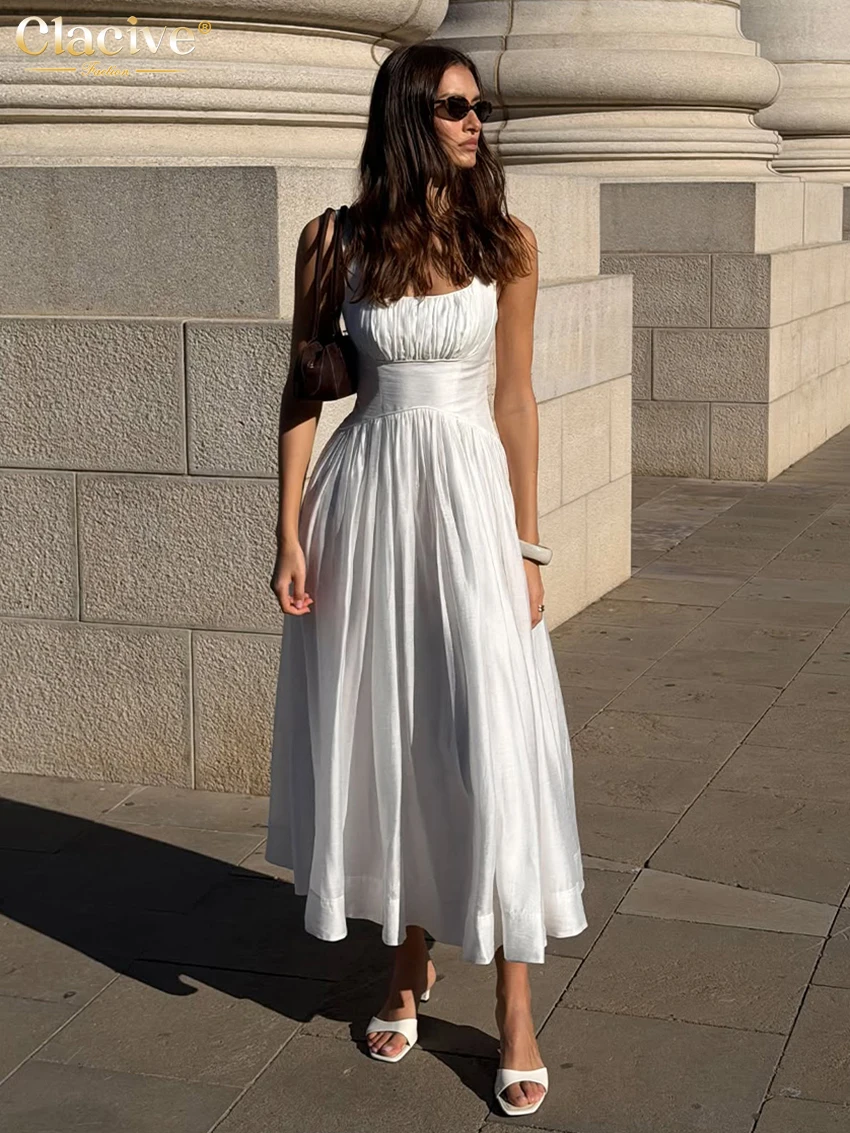 Clacive Sexy Loose White Women Dress 2026 Summer Square Collar Sleeveless Ankle Length Dresses Elegant High Waist Female Dressv
Clacive Sexy Loose White Women Dress 2026 Summer Square Collar Sleeveless Ankle Length Dresses Elegant High Waist Female Dressv