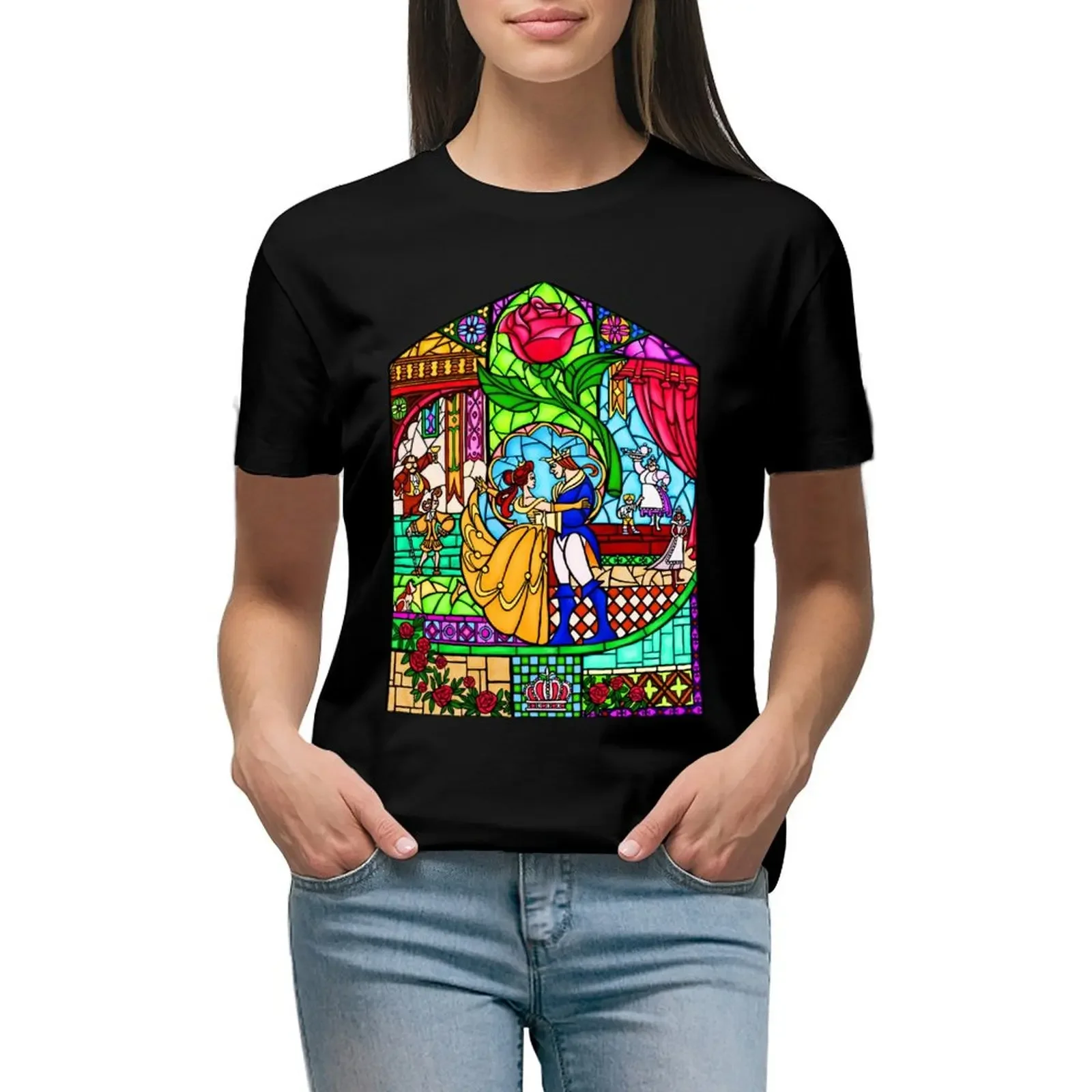 Patterns of the Stained Glass Window T-Shirt korean fashion blacks anime clothes luxury designer clothing Women
Patterns of the Stained Glass Window T-Shirt korean fashion blacks anime clothes luxury designer clothing Women