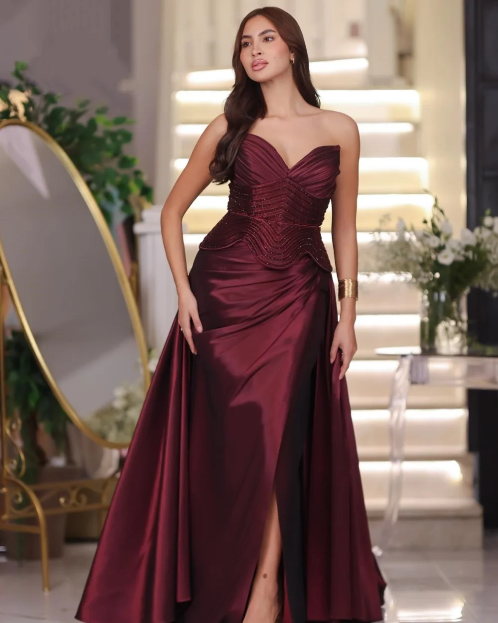 Customized Modern Style Elegant Charmeuse Beading Pleat A-line Sweetheart Long Dresses Bespoke Occasion Dresses Sizes Available
Customized Modern Style Elegant Charmeuse Beading Pleat A-line Sweetheart Long Dresses Bespoke Occasion Dresses Sizes Available