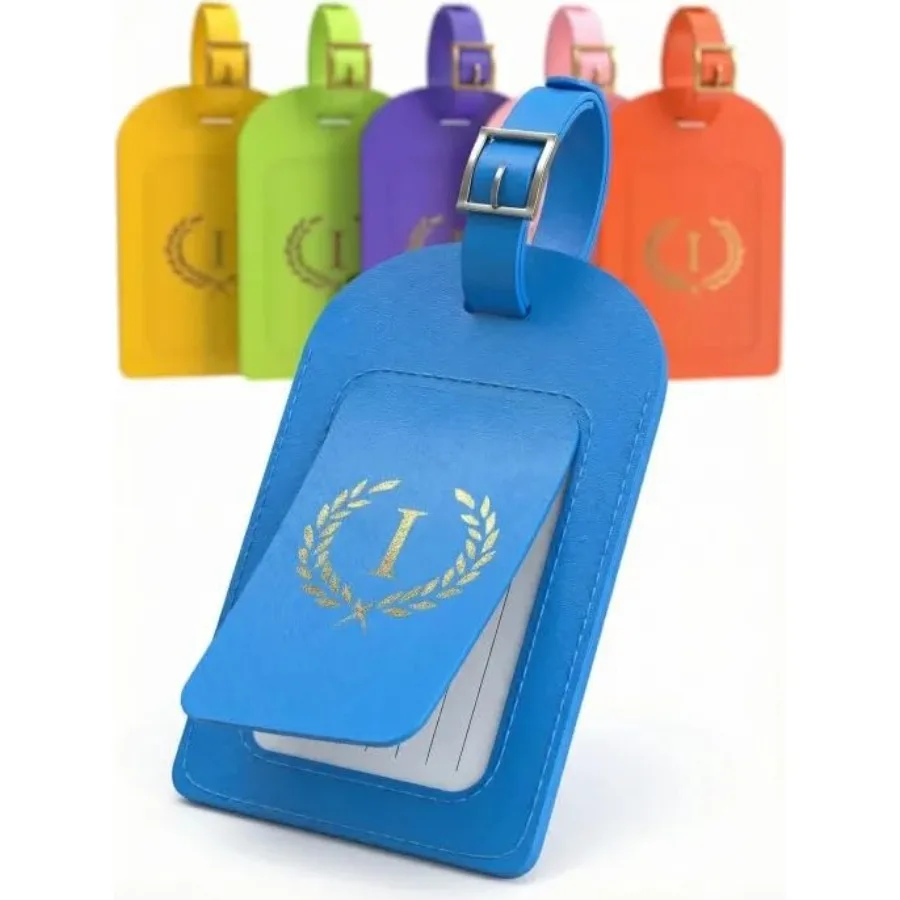 Luggage Tags for Suitcases 6 Pack PU Leather Travel Bag Tags with Privacy Cover and Stainless Steel Buckle, Vegan Leather Name
Luggage Tags for Suitcases 6 Pack PU Leather Travel Bag Tags with Privacy Cover and Stainless Steel Buckle, Vegan Leather Name