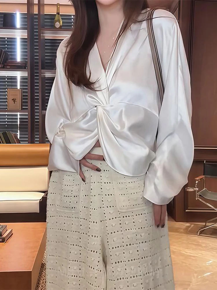 Spring Autumn Design White Shirt Women Luxury Match Satin Shoulder Pad Thin Sunscreen Splice Top Korean Style Long Sleeve Pol...
Spring Autumn Design White Shirt Women Luxury Match Satin Shoulder Pad Thin Sunscreen Splice Top Korean Style Long Sleeve Pol...