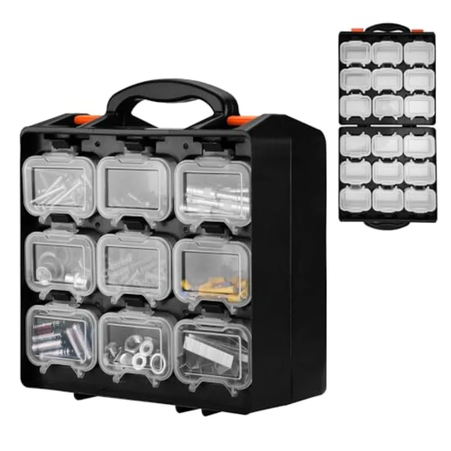 Small Parts Organizer Box Double-Sided Tool Box with 18 Removable Bins Portable Screw and Parts Storage Case for Nuts Bolts and
Small Parts Organizer Box Double-Sided Tool Box with 18 Removable Bins Portable Screw and Parts Storage Case for Nuts Bolts and