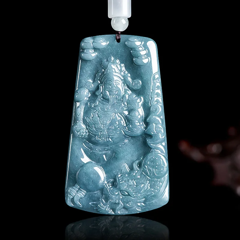 Natural Jadeite Hand-carved Blue Water Dragon God of Wealth Pendant Ice Jade Necklace Men Women Accessories Fine Jewelry amulet
Natural Jadeite Hand-carved Blue Water Dragon God of Wealth Pendant Ice Jade Necklace Men Women Accessories Fine Jewelry amulet