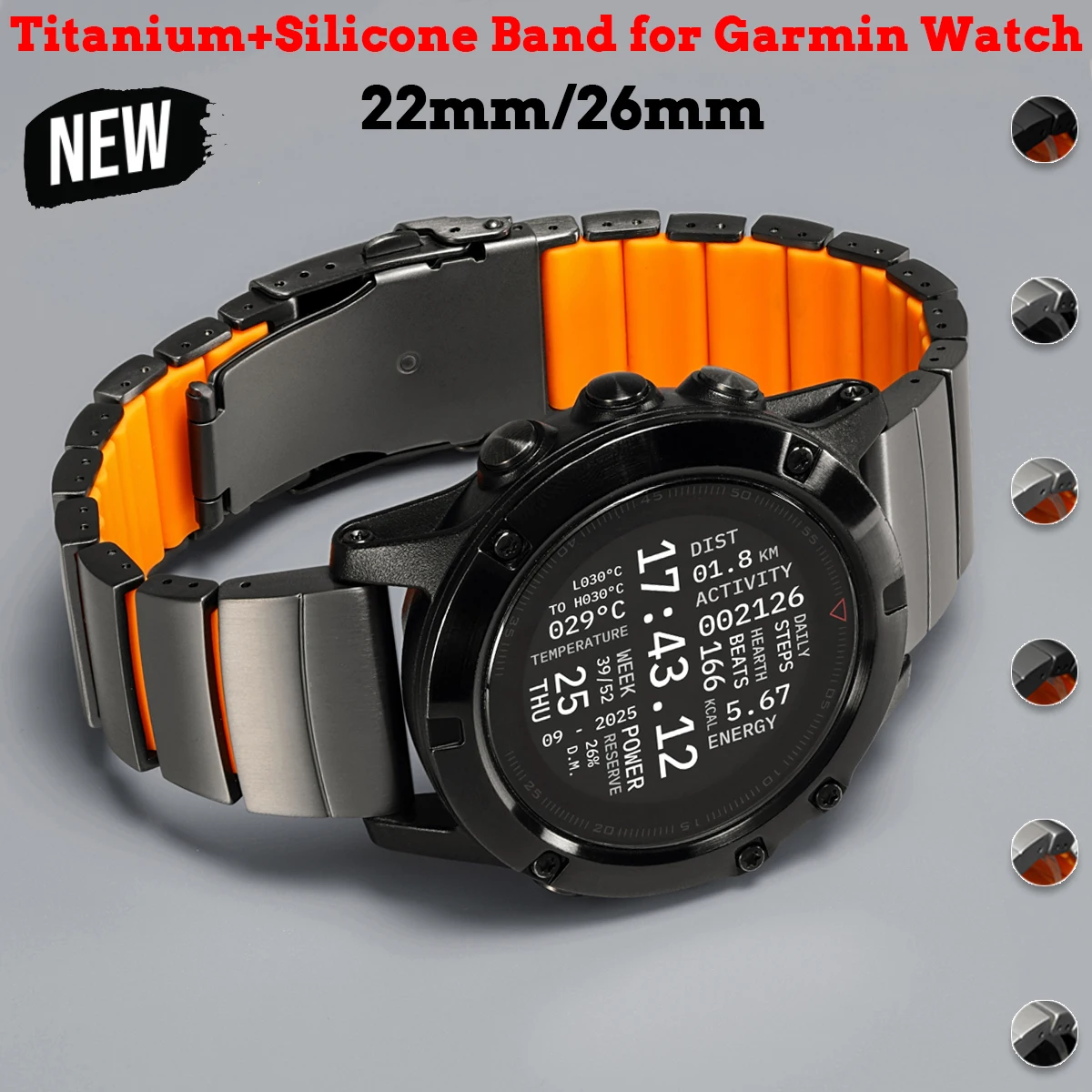 22/26mm Titanium Band for Garmin Watch Fenix 8 6 6X 7X Pro Tactix 7 EPIX Pro 51mm Enduro 3 2X Instinct 3 2X 50mm Quick Fit Strap
22/26mm Titanium Band for Garmin Watch Fenix 8 6 6X 7X Pro Tactix 7 EPIX Pro 51mm Enduro 3 2X Instinct 3 2X 50mm Quick Fit Strap