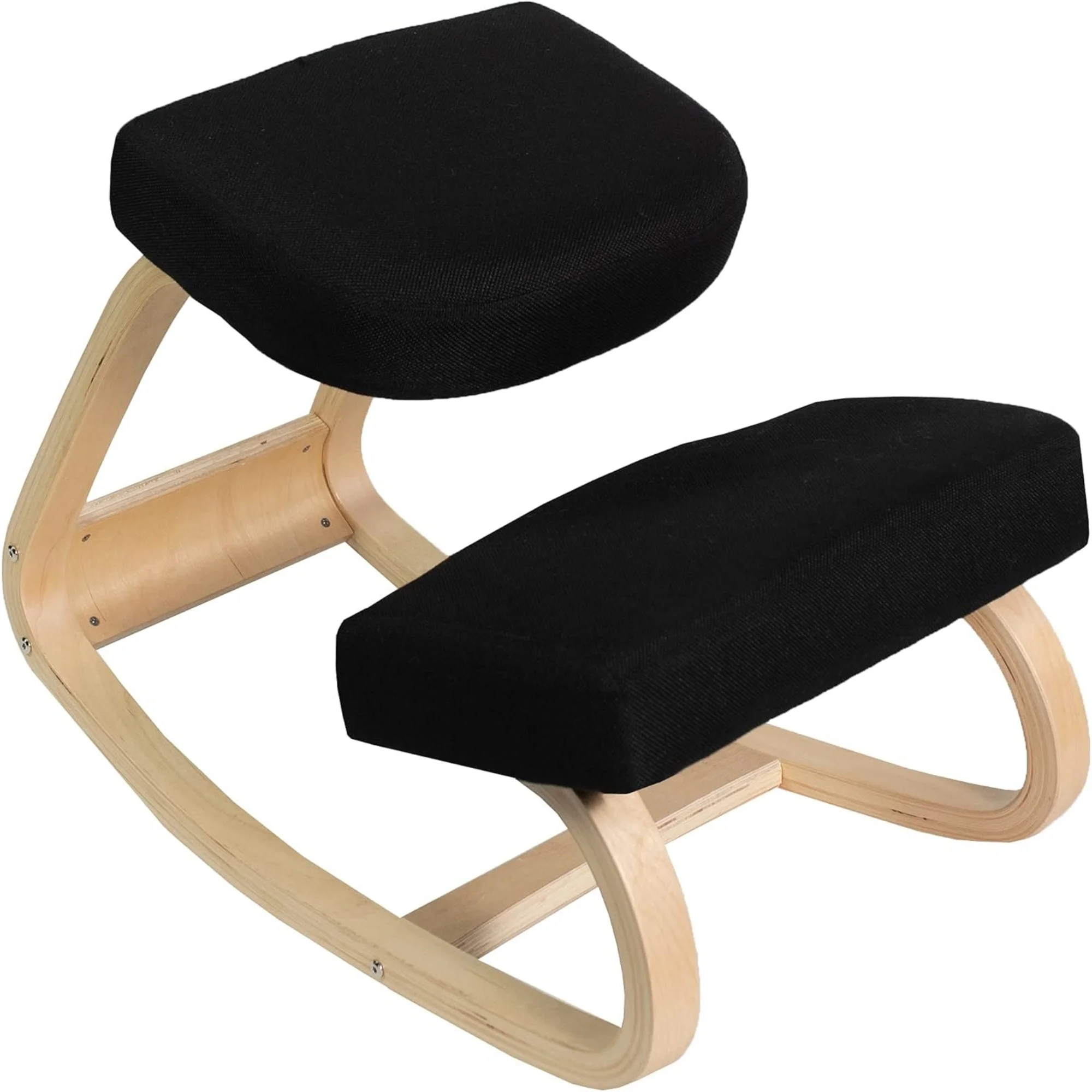 Wooden Rocking Kneeling Chair, Ergonomic Home Office Stool Posture Seat, Thick Black Cushions, Light Wood Frame, CHAIR-K04R
Wooden Rocking Kneeling Chair, Ergonomic Home Office Stool Posture Seat, Thick Black Cushions, Light Wood Frame, CHAIR-K04R