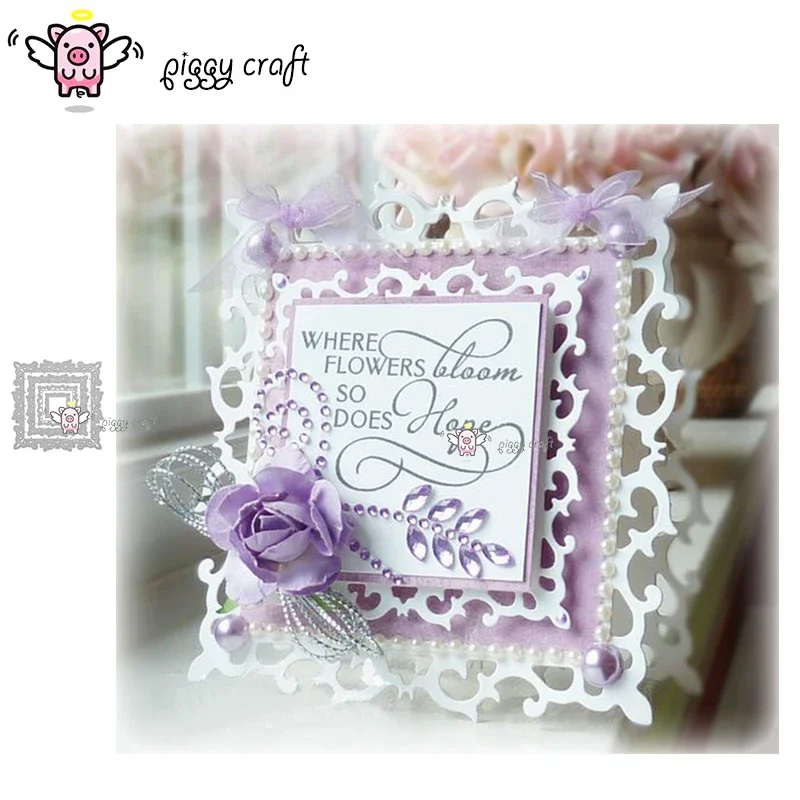 Набор металлических вырубных форм Piggy Craft, 4 шт., квадратные рамки с кружевным узором, для скрапбукинга, трафареты для вырезания и штамповки бумаги
Набор металлических вырубных форм Piggy Craft, 4 шт., квадратные рамки с кружевным узором, для скрапбукинга, трафареты для вырезания и штамповки бумаги