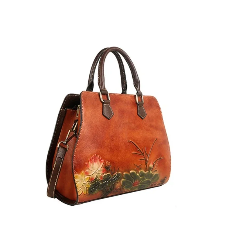 Women's New Fashion Genuine Leather Vintage Embossing Lotus Flower Large Capacity Handbag ShoulderBag CrossbodyBag Office Daily
Women's New Fashion Genuine Leather Vintage Embossing Lotus Flower Large Capacity Handbag ShoulderBag CrossbodyBag Office Daily