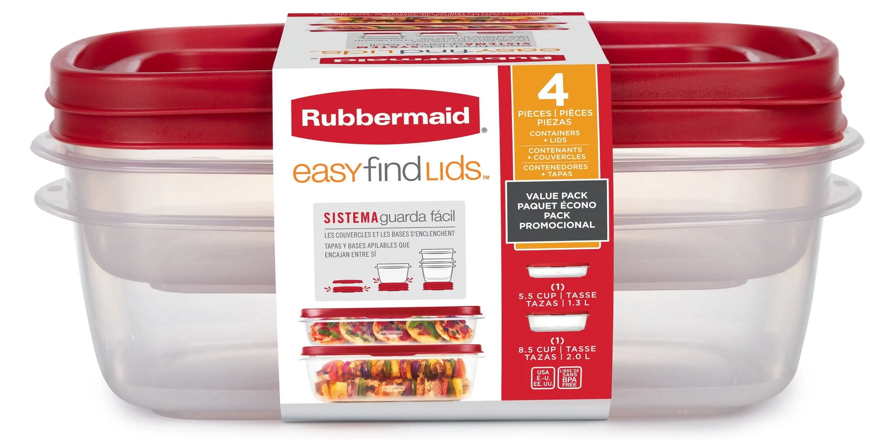 EasyFindLids Food Storage Container Value Pack with Lids, 1-8.5 (2.0 Liter) Cup, 1-5.5 Cup (1.3 Liter)
EasyFindLids Food Storage Container Value Pack with Lids, 1-8.5 (2.0 Liter) Cup, 1-5.5 Cup (1.3 Liter)