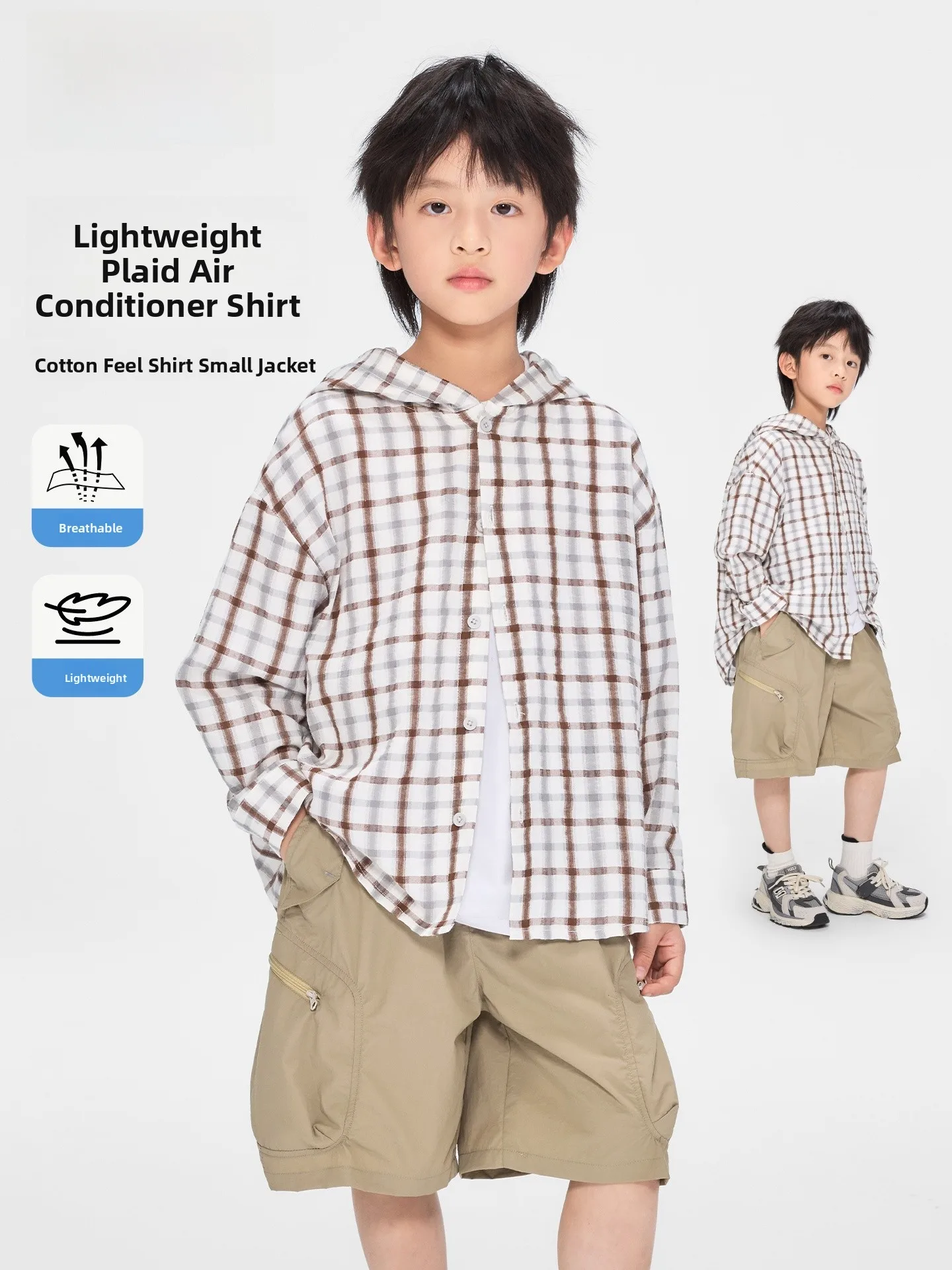 Boys' Retro Plaid Long Sleeve Hooded Shirt Children's Versatile Top Summer New Arrival Korean Style Breathable Loose Fit Clot...
Boys' Retro Plaid Long Sleeve Hooded Shirt Children's Versatile Top Summer New Arrival Korean Style Breathable Loose Fit Clot...
