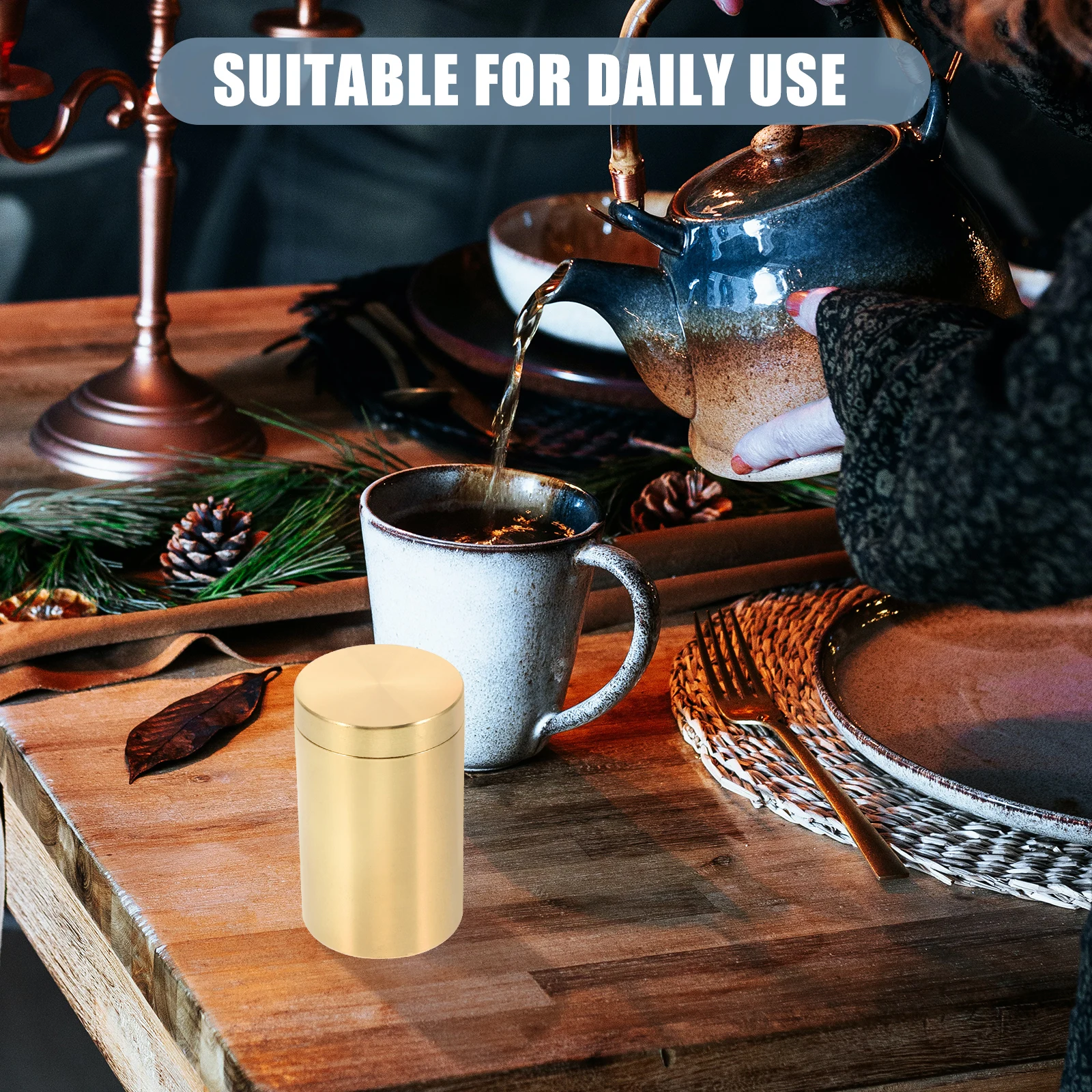Brass Tea Containers Storage Jars Food Canisters Lid Vacuum Sealed Practical Material Household Simple Design Exquisite Solution
Brass Tea Containers Storage Jars Food Canisters Lid Vacuum Sealed Practical Material Household Simple Design Exquisite Solution