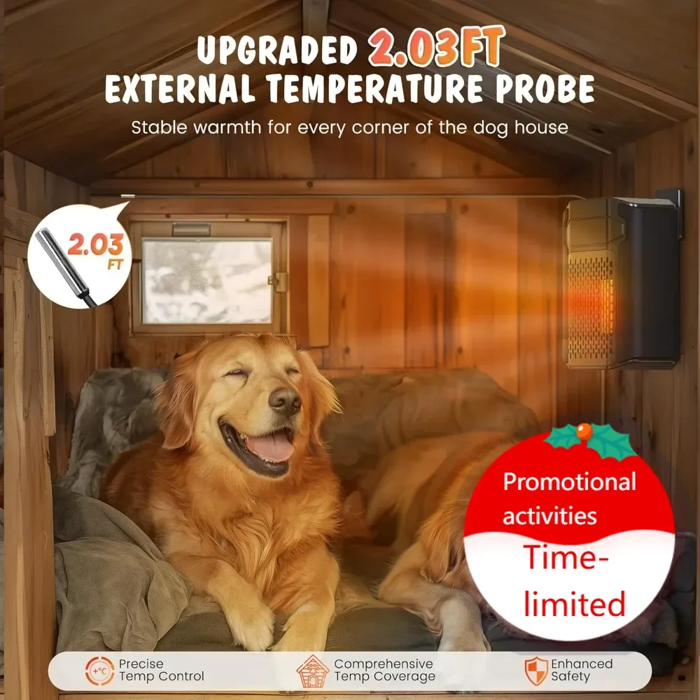 Хит продаж: Обогреватель для собачьей будки с термостатом, 500 Вт, управление через Wi-Fi приложение, внешний датчик температуры, регулируемый таймер для безопасного использования на улице.
Хит продаж: Обогреватель для собачьей будки с термостатом, 500 Вт, управление через Wi-Fi приложение, внешний датчик температуры, регулируемый таймер для безопасного использования на улице.