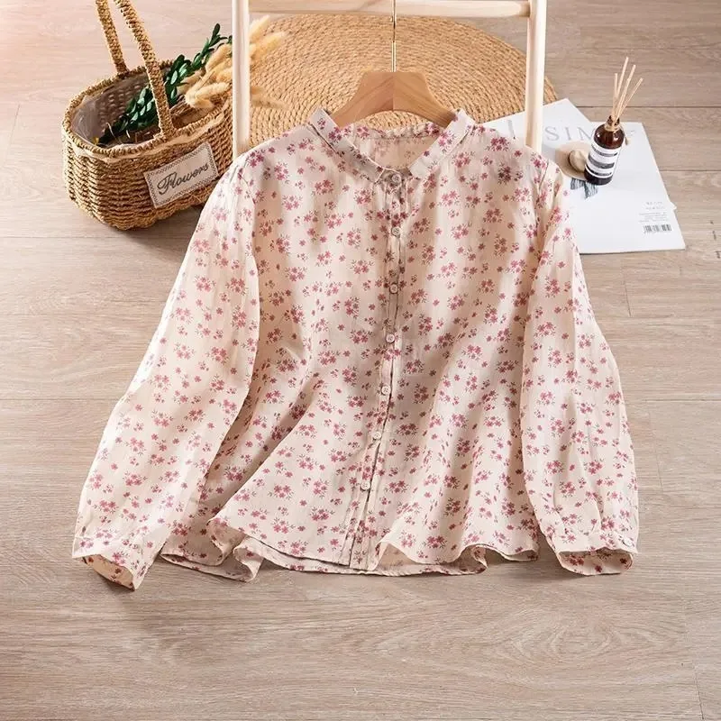 Korean Style Floral Print Women Blouse Sweet Long Sleeve Casual Button Shirt
Korean Style Floral Print Women Blouse Sweet Long Sleeve Casual Button Shirt