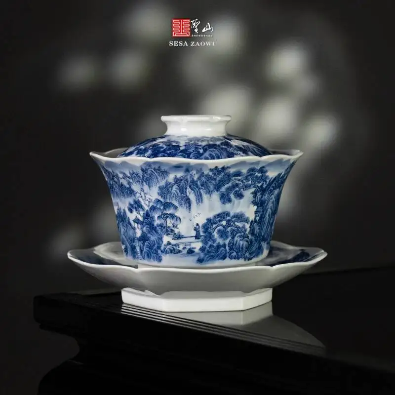 High-End Landscape Holy Mountain, Fully Decorated Work Of Artist, The Painting Titled "The Rich Spring Residence Picture, Bowl
High-End Landscape Holy Mountain, Fully Decorated Work Of Artist, The Painting Titled "The Rich Spring Residence Picture, Bowl