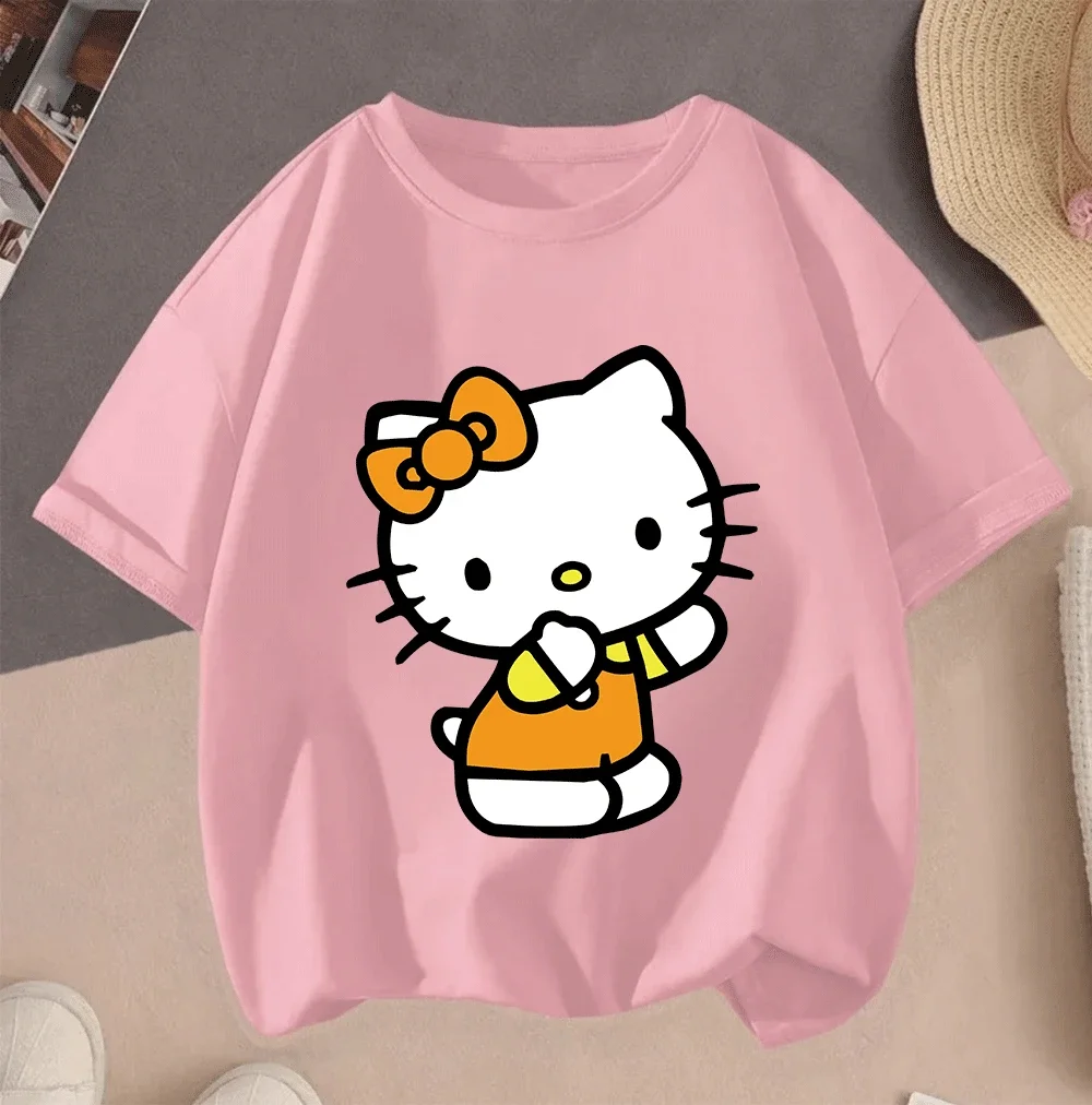 New 2D Hello Kitty Cartoon Hot Sale Printed Casual Summer Short Sleeve Tops 2026 For Teenagers Children Girls
New 2D Hello Kitty Cartoon Hot Sale Printed Casual Summer Short Sleeve Tops 2026 For Teenagers Children Girls