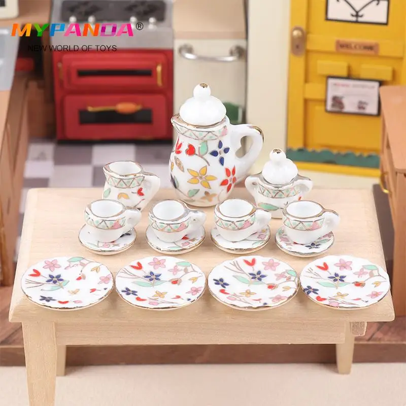 1Set 1:12 Dollhouse Miniature Ceramic Tea Set Cup Kettle Tray Flower Tableware Kitchen Decor Toy Doll House Accessories
1Set 1:12 Dollhouse Miniature Ceramic Tea Set Cup Kettle Tray Flower Tableware Kitchen Decor Toy Doll House Accessories