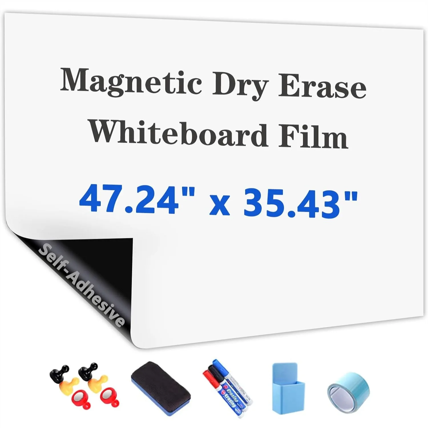 Self-Adhesive Dry Erase Whiteboard Sticker, 47.24x35.43in Magnetic Receptive Wall Film, No Ghosting, Easy Write & Clean, Peel &
Self-Adhesive Dry Erase Whiteboard Sticker, 47.24x35.43in Magnetic Receptive Wall Film, No Ghosting, Easy Write & Clean, Peel &