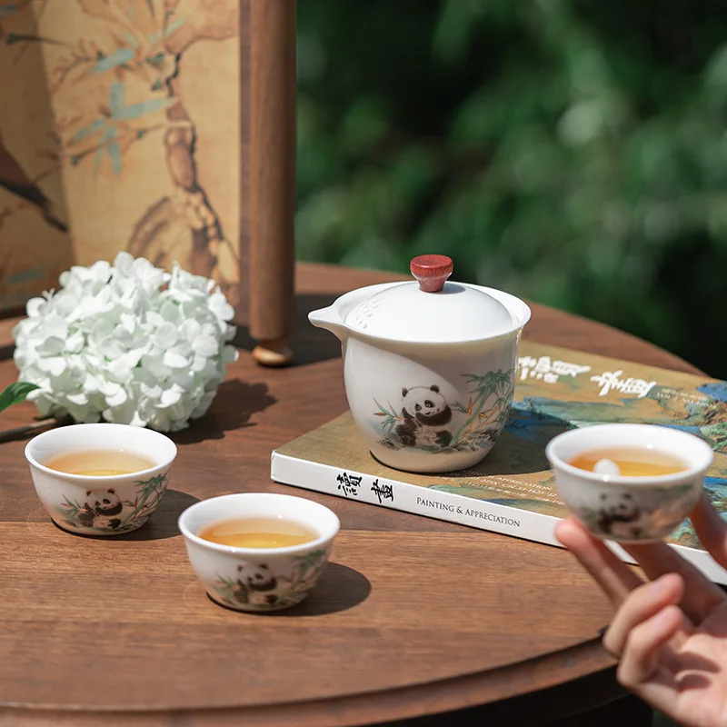 White Porcelain Portable Travel Tea Set Mini Quick Brew Cup One Pot Three Cups Outdoor Camping Travel Brewing Gear
White Porcelain Portable Travel Tea Set Mini Quick Brew Cup One Pot Three Cups Outdoor Camping Travel Brewing Gear