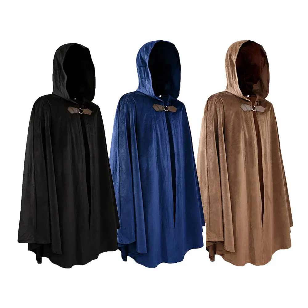 Men's Velvet Cloak with Hood Renaissance Medieval Hooded Cloak for Women Men Halloween Steampunk Pullover with Metal Loop Clasp
Men's Velvet Cloak with Hood Renaissance Medieval Hooded Cloak for Women Men Halloween Steampunk Pullover with Metal Loop Clasp