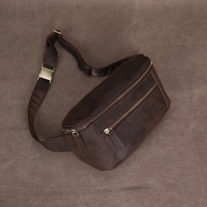 Genuine Leather Men's Chest Bag Retro Cowhide Chest Casual Chest Crazy Horse Leather Crossbody Men's Designer Luxury Bag
Genuine Leather Men's Chest Bag Retro Cowhide Chest Casual Chest Crazy Horse Leather Crossbody Men's Designer Luxury Bag