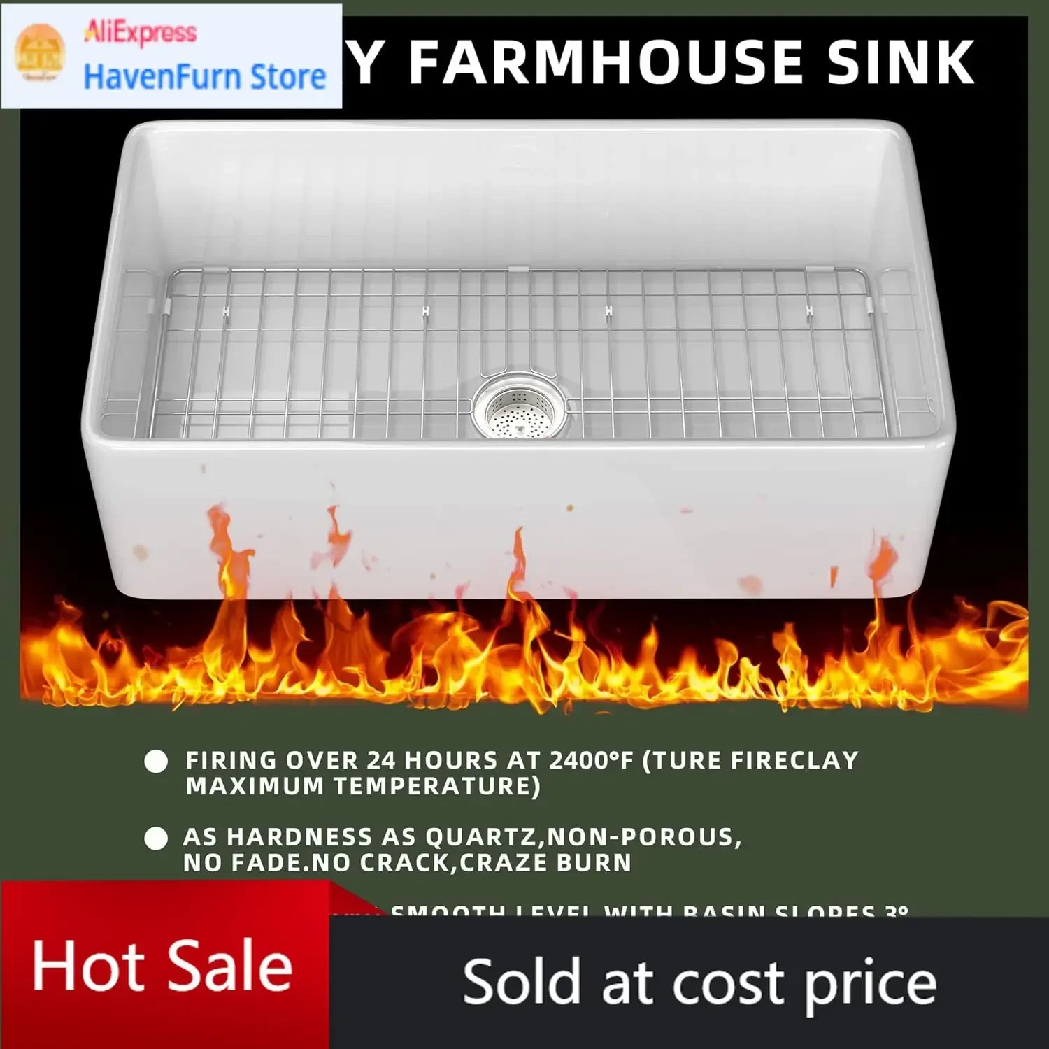 Activity price30 Inch Farmhouse Kitchen Sink Fireclay Apron Front Single Bowl Undermount Drop In Reversible Deep Basin Heavy Dut
Activity price30 Inch Farmhouse Kitchen Sink Fireclay Apron Front Single Bowl Undermount Drop In Reversible Deep Basin Heavy Dut