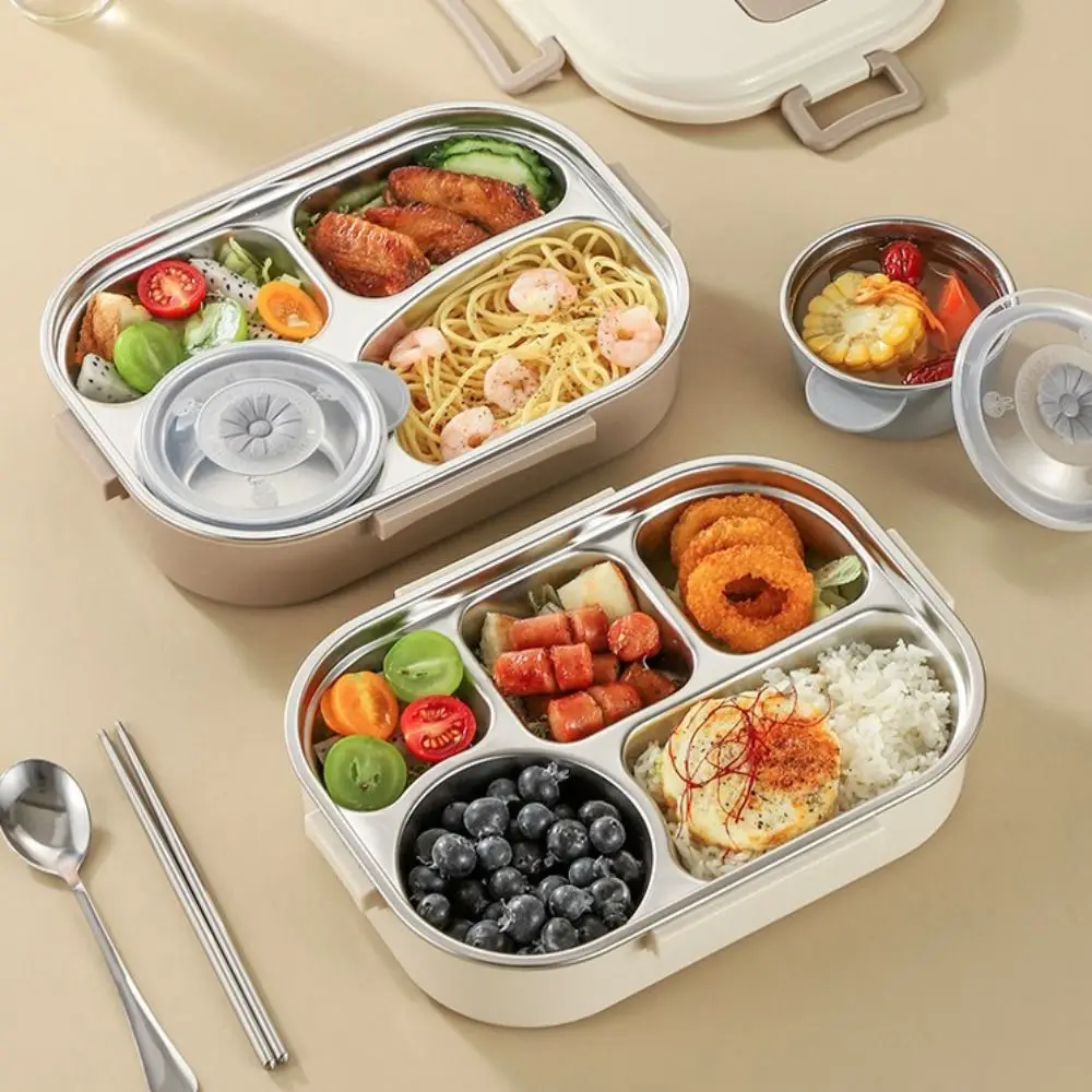 304 Stainless Steel Insulated Compartment Lunch Box Large Capacity with Soup Bowl and Cutlery Lunch Container Sealed
304 Stainless Steel Insulated Compartment Lunch Box Large Capacity with Soup Bowl and Cutlery Lunch Container Sealed