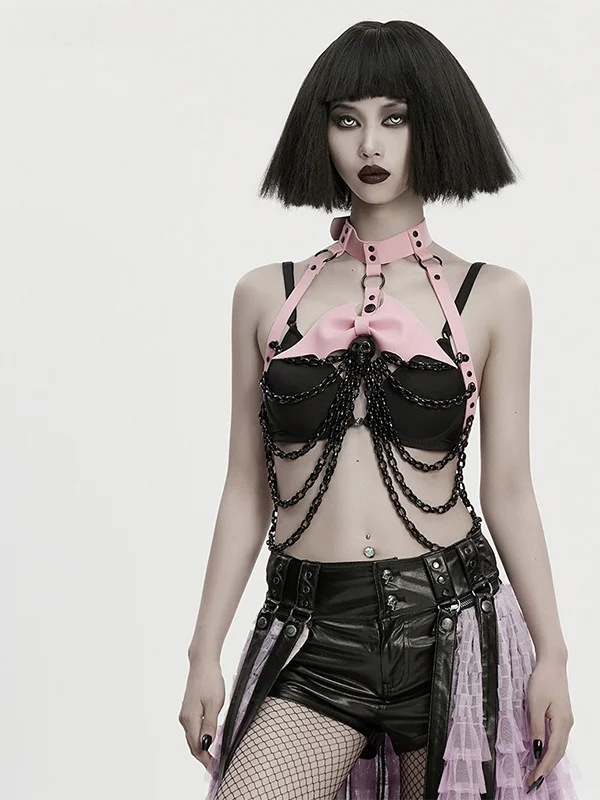 Punk Style Metal Rivet Chest Chain Women's 2025 New Bat Knot Ghost Head Body Chain Personality Bustier Accessory
Punk Style Metal Rivet Chest Chain Women's 2025 New Bat Knot Ghost Head Body Chain Personality Bustier Accessory