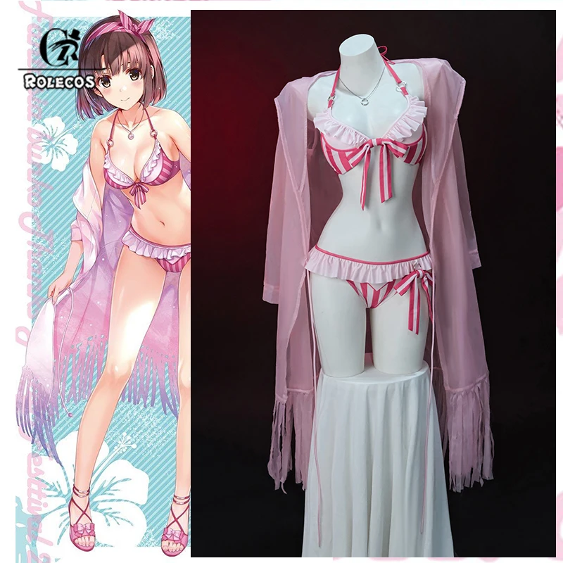 ROLECOS Saenai Heroine no Sodatekata Megumi Kato Swimsuit Pink Sexy Halter Women Beach Bathing Halloween Swimming Suit
ROLECOS Saenai Heroine no Sodatekata Megumi Kato Swimsuit Pink Sexy Halter Women Beach Bathing Halloween Swimming Suit