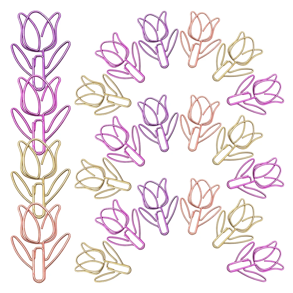 40 Pcs Paper Clips Tulip Cute Cilps Metal Flower Note Holders Colored Shaped Document Clamps
40 Pcs Paper Clips Tulip Cute Cilps Metal Flower Note Holders Colored Shaped Document Clamps