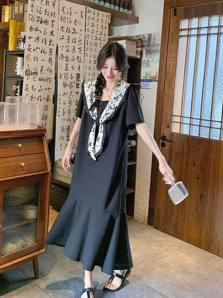 plus Size Women's 300 Pounds Shoulder Navy Collar Summer Loose Fish Tail Dress Trendy Casual High Waist Long Skirt Korean Style
plus Size Women's 300 Pounds Shoulder Navy Collar Summer Loose Fish Tail Dress Trendy Casual High Waist Long Skirt Korean Style