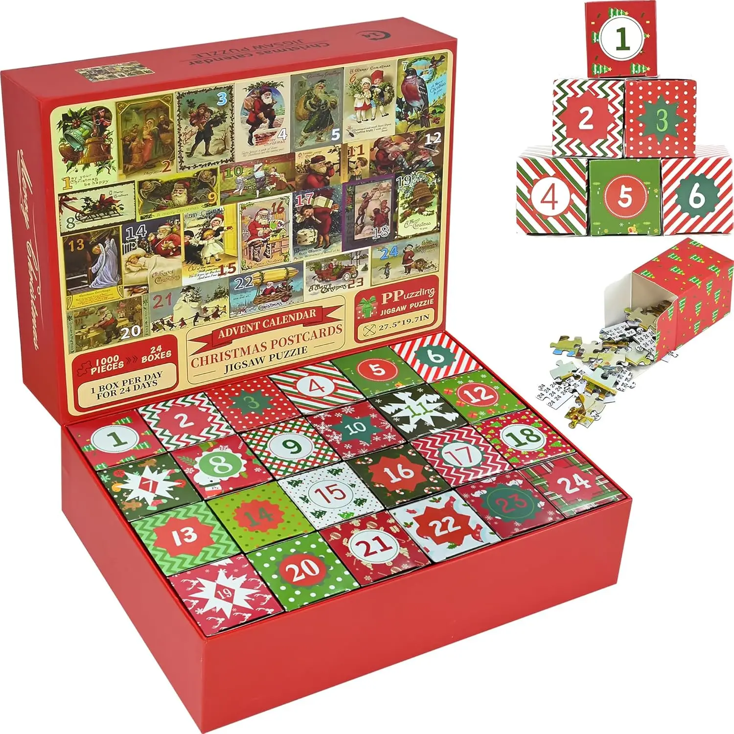 Advent Calendar 2025 Christmas Puzzle - 24 Box Christmas Countdown for Adults & Kids, 1000 Pieces Family Game, Vintage Winter Ho
Advent Calendar 2025 Christmas Puzzle - 24 Box Christmas Countdown for Adults & Kids, 1000 Pieces Family Game, Vintage Winter Ho