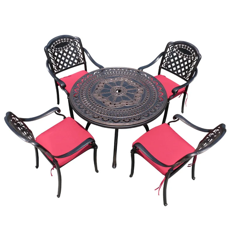 Outdoor table and chair combination, cast aluminum outdoor furniture balcony table and chair, villa courtyard wrought iron leisu 
Outdoor table and chair combination, cast aluminum outdoor furniture balcony table and chair, villa courtyard wrought iron leisu