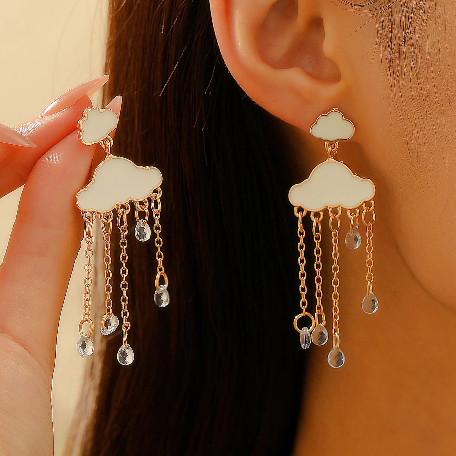 Sweet Cloud Raindrop Pendant Earrings Rainbow Tassel Ear Hooks Airplane Zircon Earrings Jewelry Accessories Gifts For Women Girl
Sweet Cloud Raindrop Pendant Earrings Rainbow Tassel Ear Hooks Airplane Zircon Earrings Jewelry Accessories Gifts For Women Girl