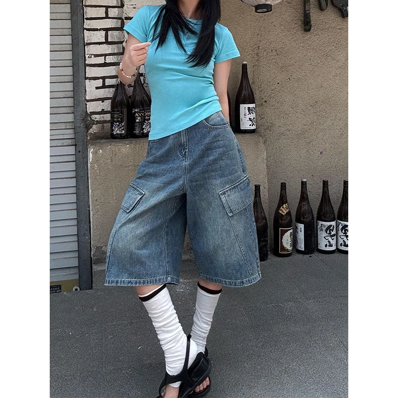 YIBASHU Women Blue Washed Denim Shorts Y2k Jeans Short Pants Harajuku Aesthetic Vintage 2000s Cargo Cowboy Shorts Summer 2026
YIBASHU Women Blue Washed Denim Shorts Y2k Jeans Short Pants Harajuku Aesthetic Vintage 2000s Cargo Cowboy Shorts Summer 2026