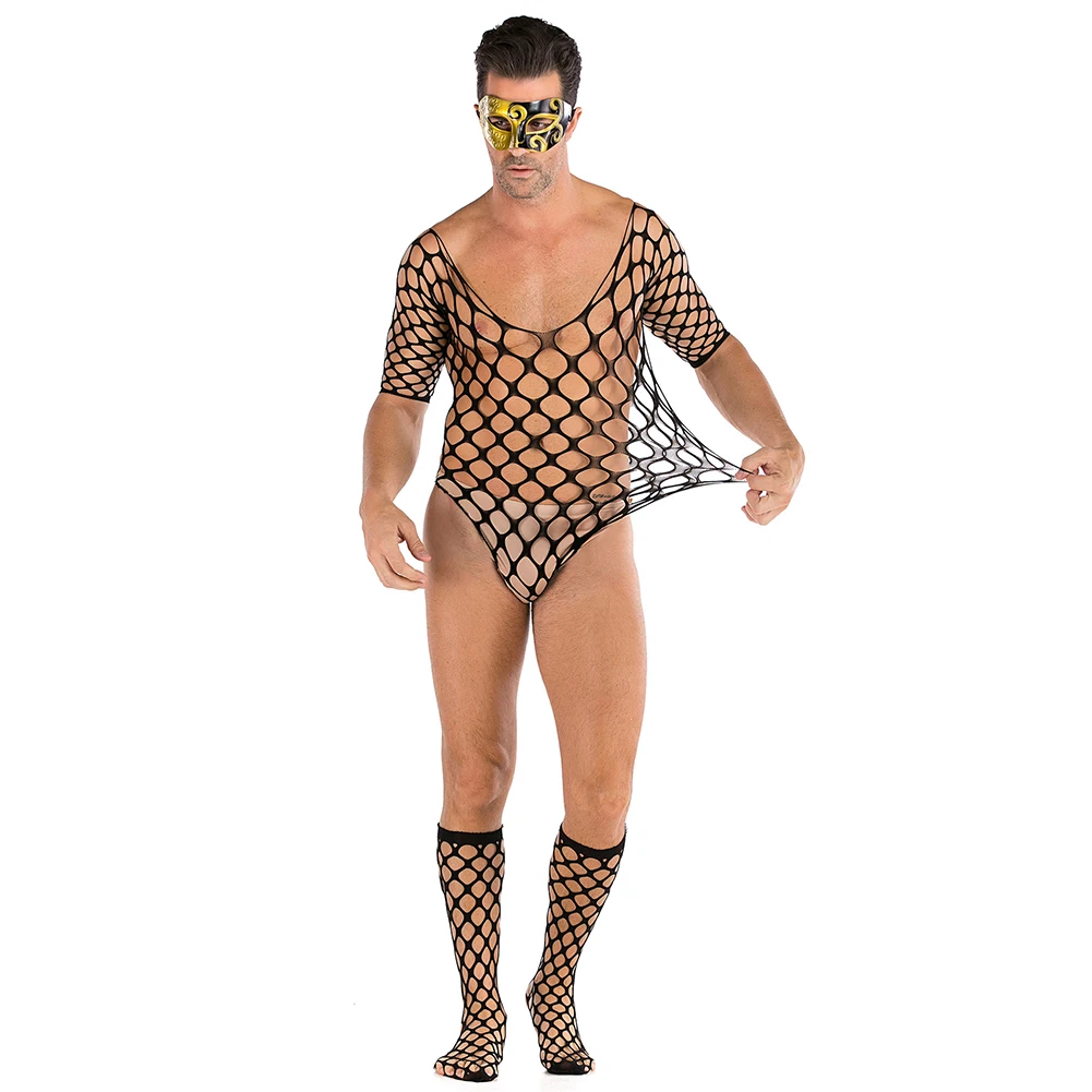 Sexy Men Large Fishnet Pantyhose See Through High Cut Short Sleeve Bodysuit Clubwear Full Body Stockings Sissy Erotic Lingerie
Sexy Men Large Fishnet Pantyhose See Through High Cut Short Sleeve Bodysuit Clubwear Full Body Stockings Sissy Erotic Lingerie