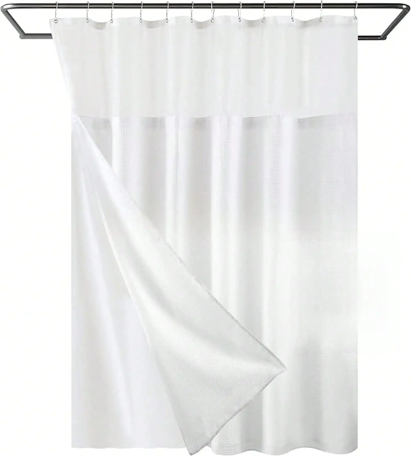 Waffle Weave Shower Curtain With Snap-In Fabric Liner Set, Hotel Style, Slub Textured Shower Curtain, 12 Metal Hooks Included, Waterproof & Washable Heavyweight Fabric, Teal, 72 X 72 H, Bathroom Decor
Waffle Weave Shower Curtain With Snap-In Fabric Liner Set, Hotel Style, Slub Textured Shower Curtain, 12 Metal Hooks Included, Waterproof & Washable Heavyweight Fabric, Teal, 72 X 72 H, Bathroom Decor