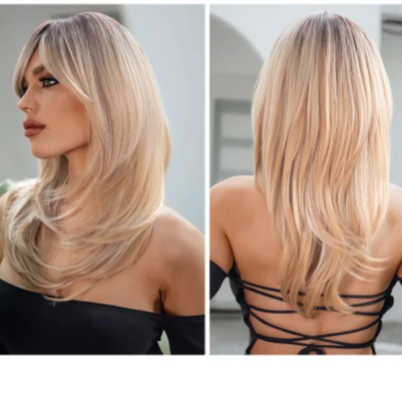 High Layered Synthetic Wigs with Bangs Straight Medium Highlights Blonde Hair Wig with for Women Natural Daily Dark Roots Wigs
High Layered Synthetic Wigs with Bangs Straight Medium Highlights Blonde Hair Wig with for Women Natural Daily Dark Roots Wigs