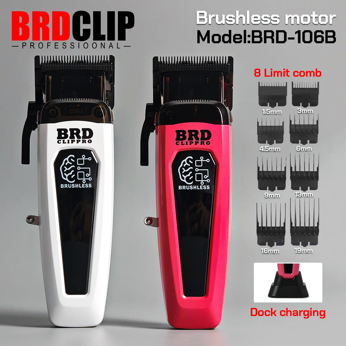 Профессиональная машинка для стрижки волос BRDCLIP с бесщеточным двигателем, 106B, 7500 об/мин, электрический беспроводной триммер, ультратонкое мужское движущееся лезвие с основанием
Профессиональная машинка для стрижки волос BRDCLIP с бесщеточным двигателем, 106B, 7500 об/мин, электрический беспроводной триммер, ультратонкое мужское движущееся лезвие с основанием