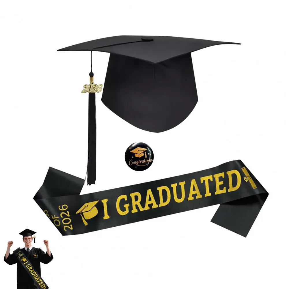 2026 Graduation Cap Sash Badge Set Graduation Ceremony Kit with Matte Black Cap And Metal Badge for Grad Party Supply
2026 Graduation Cap Sash Badge Set Graduation Ceremony Kit with Matte Black Cap And Metal Badge for Grad Party Supply
