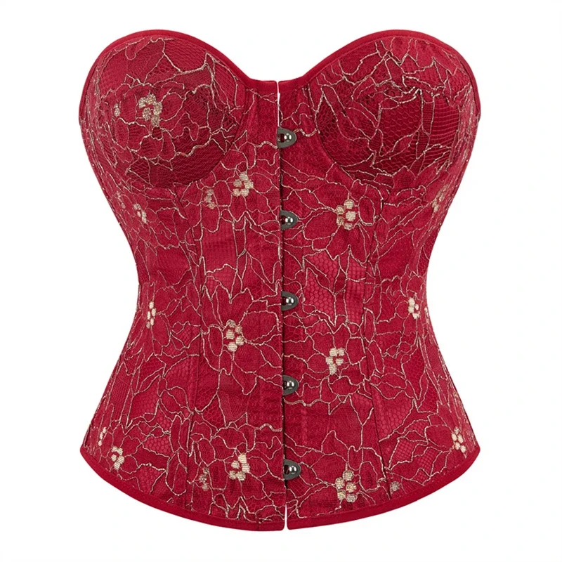 Vintage Mesh Floral Bustiers Korsett Lingerie Sexy Women Deep Red Lace-up Bra Corset Top Gothic Body Shaper Overbust Corsets
Vintage Mesh Floral Bustiers Korsett Lingerie Sexy Women Deep Red Lace-up Bra Corset Top Gothic Body Shaper Overbust Corsets